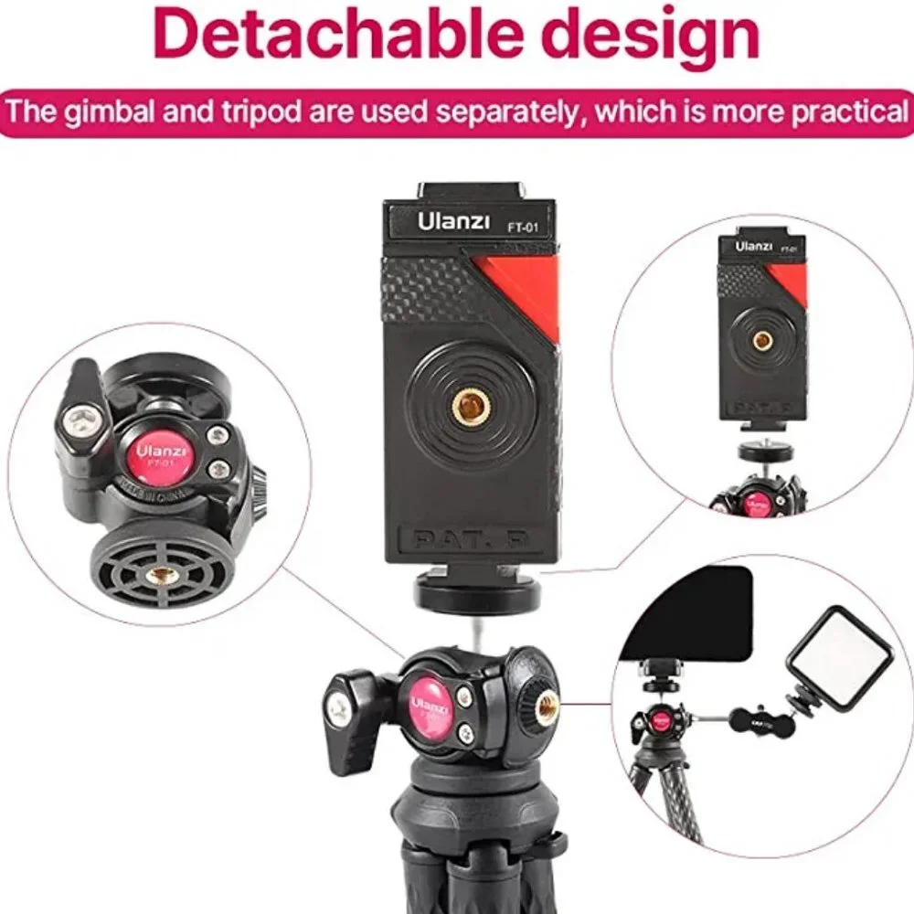 Phone Tripod with Holder, Mini Camera Flexible Tripod Stand with Cold Shoe Mount